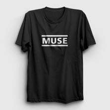 Presmono Unisex Siyah Logo Muse T-Shirt
