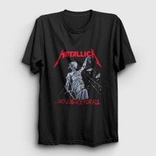 Presmono Unisex Siyah Lady Justice Metallica T-Shirt