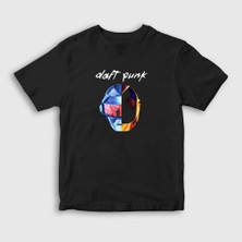 Presmono Unisex Çocuk Siyah Random Daft Punk T-Shirt