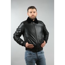 Franko Armondi Erkek Deri Klasik Kışlık Mont Siyah KLJ-1039-18622 Fa1