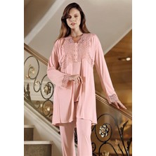 Perin 306 3'lü Sabahlıklı Lohusa Pijama Takımı