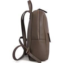 Beyaz Çanta BYZ - 222 VİZON 34X30X12cm SUNİ DERİ BAYAN SIRT ÇANTASI