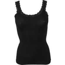 Malabadi 1018 Askısı Dantelli Kaşkose Kadın Atlet Siyah