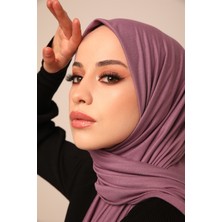 ELF PRIVE Premium Düz Pamuk Penye Şal-Açık Mor