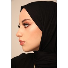 ELF PRIVE Premium Düz Pamuk Penye Şal-Siyah