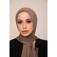 ELF PRIVE Premium Düz Pamuk Penye Şal-Vizon