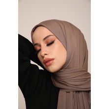 ELF PRIVE Premium Düz Pamuk Penye Şal-Vizon