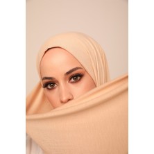 ELF PRIVE Premium Düz Pamuk Penye Şal-Açık Bej