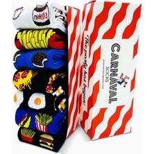 Carnaval Socks 7'li Fast Food Yemek Yiyecek Desenli Renkli Çorap Set