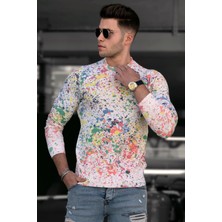 Madmext Baskılı Beyaz Sweatshirt 1658