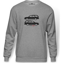 Tshirthane Tofaş Kartal Baskılı Gri Erkek Örme Sweatshirt Uzun Kol