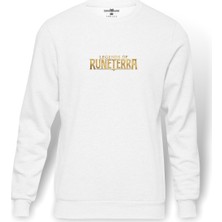 Tshirthane L O Agespeed  Baskılı Beyaz Erkek Örme Sweatshirt Uzun Kol