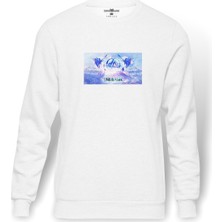Tshirthane Linkin Park Iridescent Metal Rock Music Baskılı Beyaz Erkek Örme Sweatshirt Uzun Kol