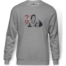 Tshirthane Anime Tokyo Ghoul Anteiku Baskılı Gri Erkek Örme Sweatshirt Uzun Kol