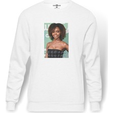 Tshirthane Riverdale Josie Mccoy Ashleigh Murray Josie Baskılı Beyaz Erkek Örme Sweatshirt Uzun Kol