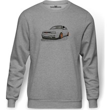 Tshirthane Wv Mk2 Baskılı Gri Erkek Örme Sweatshirt Uzun Kol