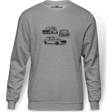 Tshirthane Wv Golf Baskılı Gri Erkek Örme Sweatshirt Uzun Kol