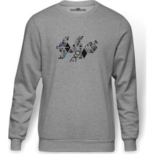 Tshirthane Exo Koreli K Pop Music Grup Baskılı Gri Erkek Örme Sweatshirt Uzun Kol