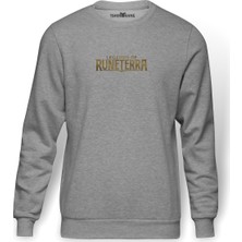 Tshirthane L O Agespeed  Baskılı Gri Erkek Örme Sweatshirt Uzun Kol
