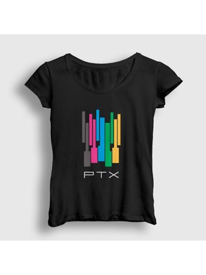Presmono Kadın Siyah Colors Pentatonix T-Shirt