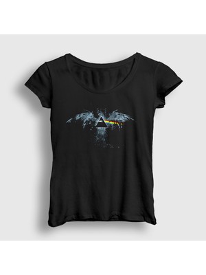 Presmono Kadın Siyah Eagle Pink Floyd T-Shirt