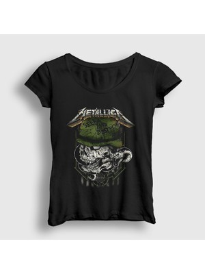 Presmono Kadın Siyah Seek and Destroy Metallica T-Shirt