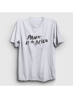 Presmono Unisex Beyaz Brush Panic! at the Disco T-Shirt