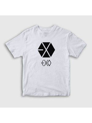 Presmono Unisex Çocuk Beyaz Logo Exo T-Shirt