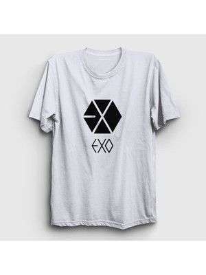 Presmono Unisex Beyaz Logo Exo T-Shirt