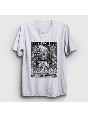 Presmono Unisex Beyaz Time Megadeth T-Shirt