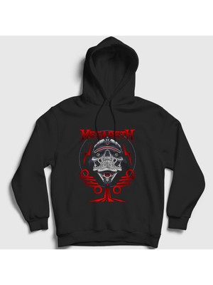 Presmono Unisex Siyah Bolt Megadeth Kapüşonlu Sweatshirt