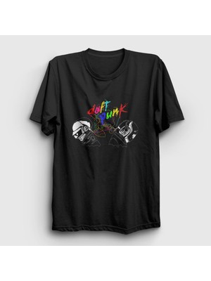 Presmono Unisex Siyah Colors Daft Punk T-Shirt