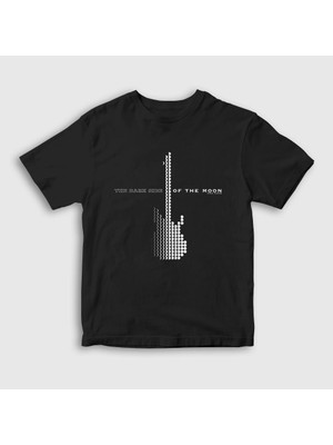 Presmono Unisex Çocuk Siyah Guitar Pink Floyd T-Shirt