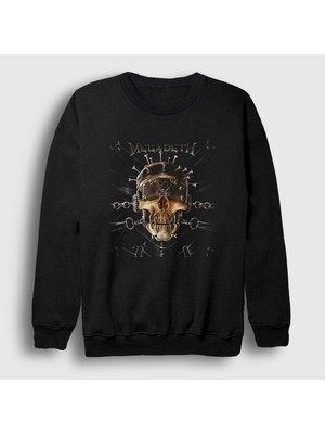 Presmono Unisex Siyah Nails Megadeth Sweatshirt