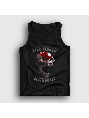 Presmono Unisex Siyah Skull Five Finger Death Punch Atlet