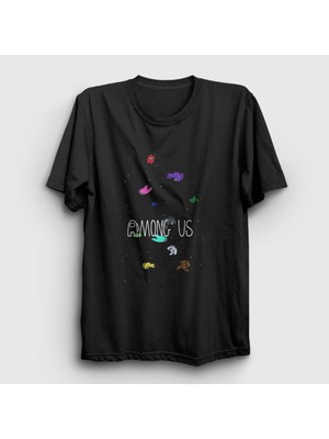 Presmono Unisex Siyah Space Among Us T-Shirt