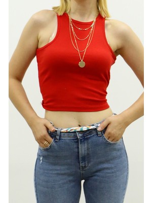 Madmext Mad Girls Kırmızı Crop Top MG361