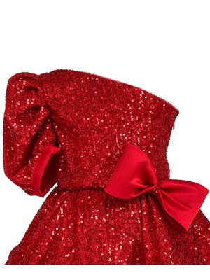 Zühre Balaban Red Shine Dress Kız Çocuk Abiye Elbise