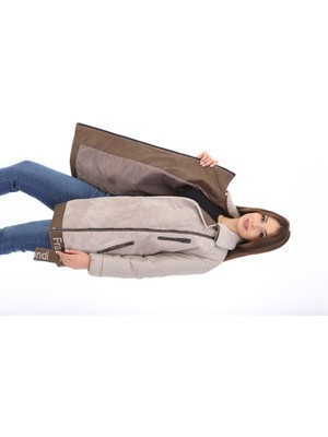 Franko Armondi Kadın Deri Kışlık Spor Luxury Kaban Bej BK-1580 - 19997 Fa3