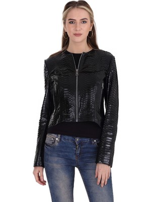 Franko Armondi Kadın Deri Klasik Luxury Ceket Komple Siyah Ebk-1404-19570 Fa2