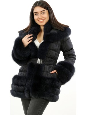 Franko Armondi Kadın Deri Klasik Luxury Kaban Kapşonlu Kumaş Laciver Mk-Bbk-Dr-2378-19513 Fa2