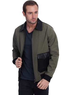 Franko Armondi Erkek Deri Spor Mont Beli Lastikli Kumaş Yeşil K-1492-19764 Fa2