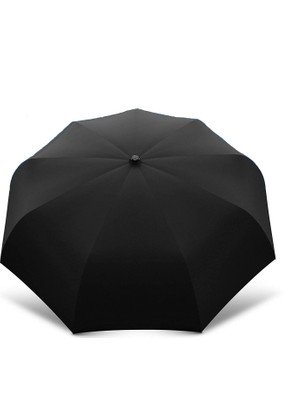 Sarıkaya Tam Otomatik Rüzgarda Kırılmayan Fiber Unisex Şemsiye 8 Telli Siyah