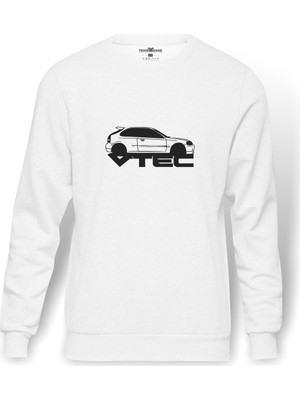 Tshirthane Araba 2017 Araba Civic Vtech Baskılı Beyaz Erkek Örme Sweatshirt Uzun Kol