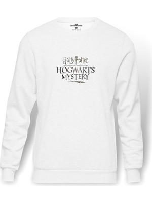 Tshirthane Baskılı Tshirt 01 Baskılı Beyaz Erkek Örme Sweatshirt Uzun Kol