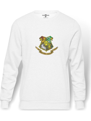 Tshirthane Renkli Baskılı Tshirt Baskılı Beyaz Erkek Örme Sweatshirt Uzun Kol