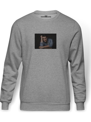 Tshirthane Riverdale Kevin Keller  Baskılı Gri Erkek Örme Sweatshirt Uzun Kol
