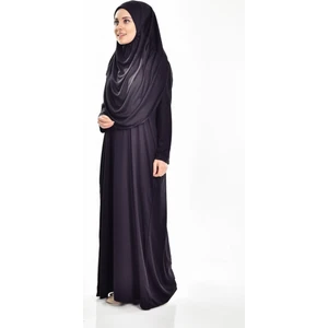 Amisos Bone Şal Amisos Bone Şal Namaz Elbisesi Tek Parça Siyah