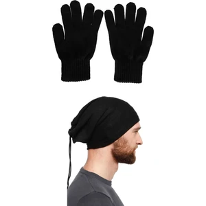 Belifanti Collection Unisex Yün Eldiven Polar Bere Boyunluk Siyah Set