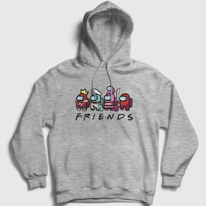 Unisex Gri Friends Among Us Kapüşonlu Sweatshirt